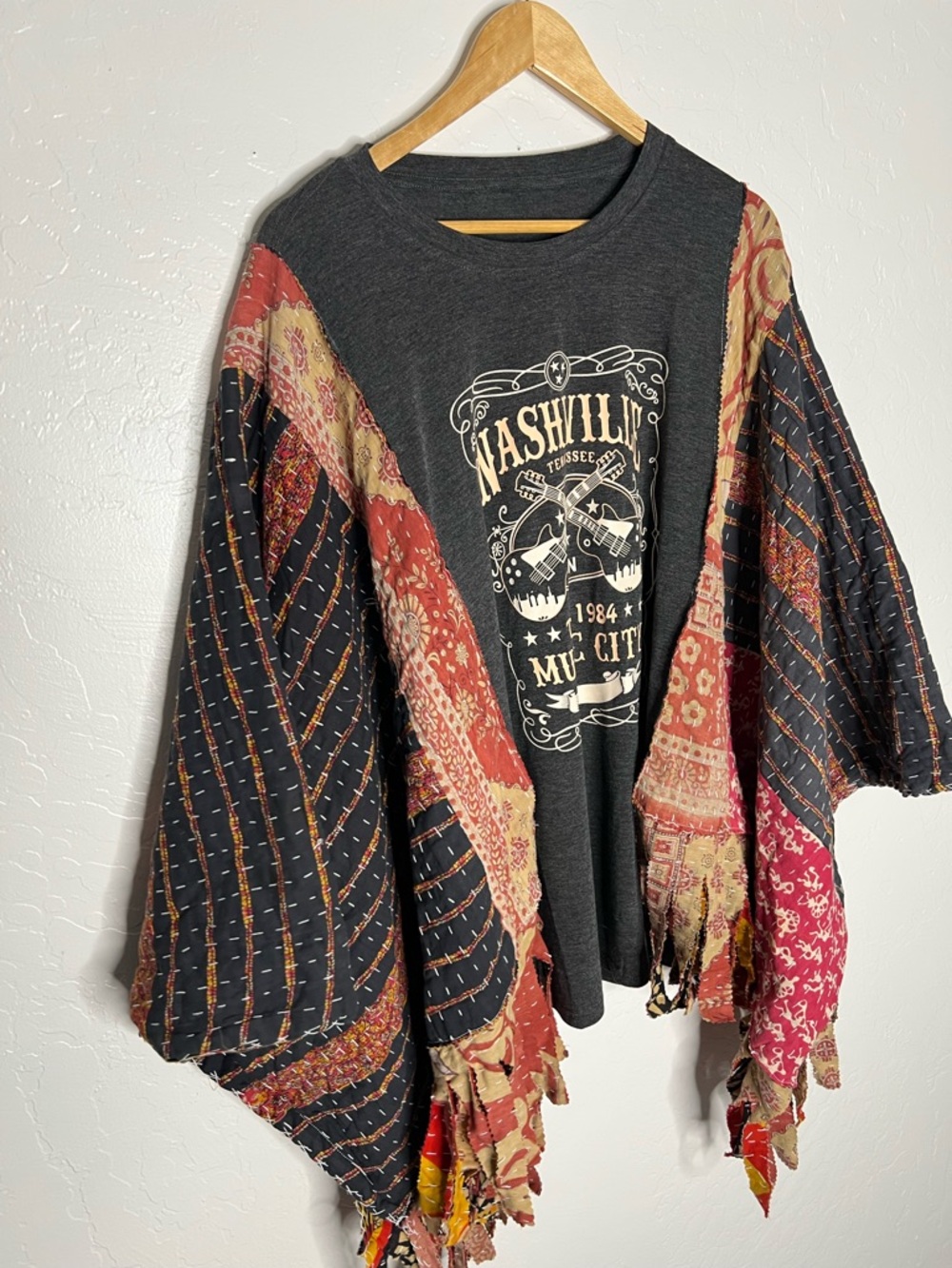 Nashville country music reworked poncho rodeo western Opry Music City Quilted